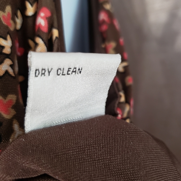 NWOT Talbots brown pink orange floral paisley silk blouse top Womens 14 - Picture 7 of 8